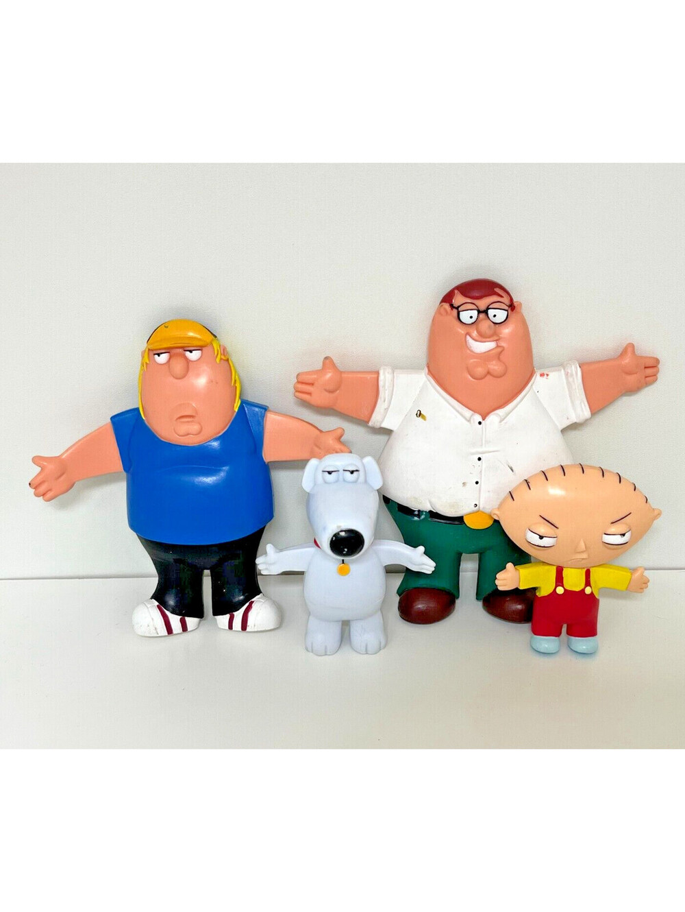 Family Guy Peter Chris Stewie and Brian Griffin Bendable Figures 2004 Vintage